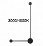 7008/10WL HIGHTECH ODL25 273 черный/металл/акрил Настенный светильник LED 3000/4000K тумблер на корп. 10W 220V CRI > 90 SATELLITE