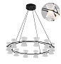8341/42L LEDIO LN26 228 черный/прозрачный металл/акрил Люстра подвесная LED 42W 3000K 220V VINORA