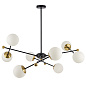 6581/8 MODERNI LN26 173 черный, золотой/белый металл  /стекло Люстра потолочная E14 8*40W 220V MELODY